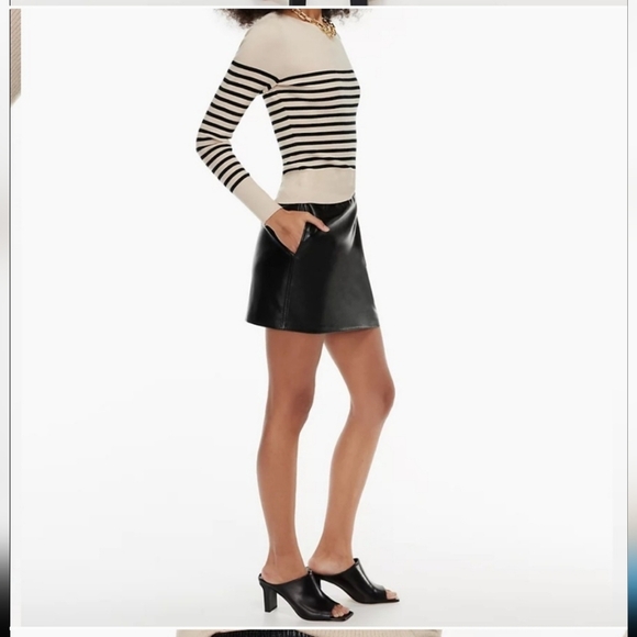 Babaton Skirts-Aritzia Black Flags Skirt-Size S-Faux Leather Skirt - Picture 4 of 6